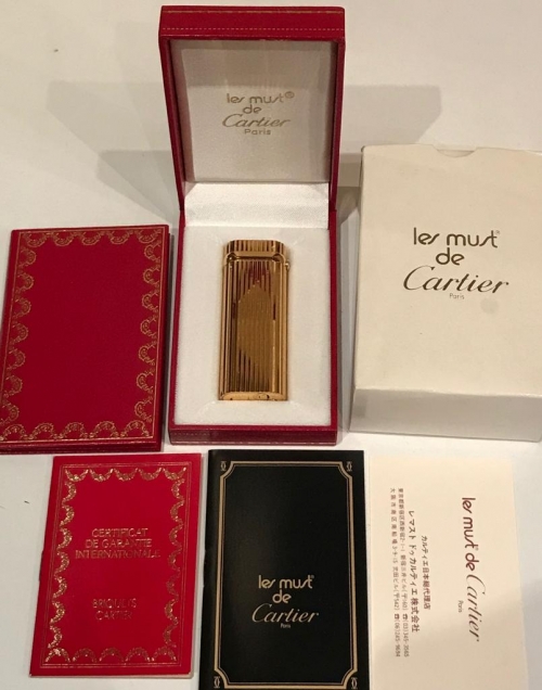 Зажигалка Cartier позолоченная с бриллиантом